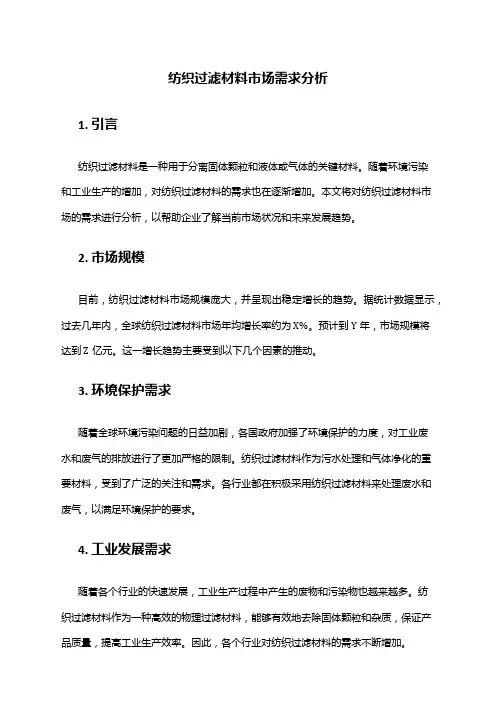 2024年纺织过滤材料市场需求分析
