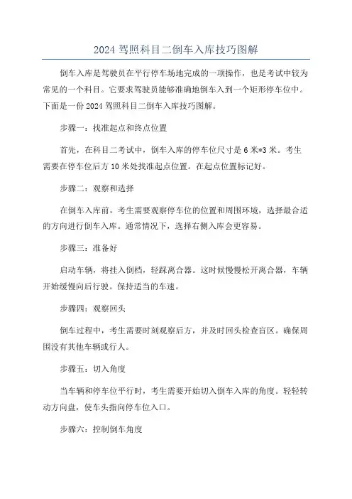 2024驾照科目二倒车入库技巧图解