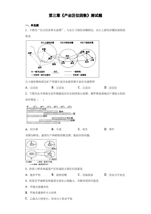 2020-2021学年人教版(2019)地理必修第二册第三章《产业区位因数》测试题(含答案)