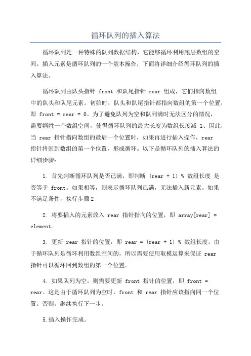 循环队列的插入算法