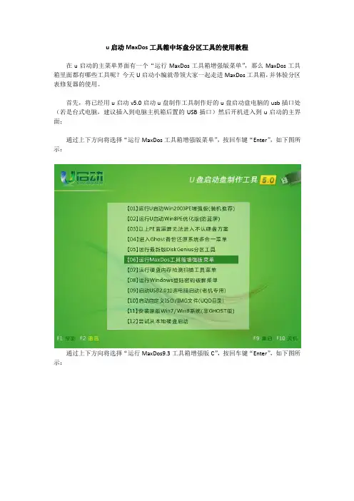 u启动MaxDos工具箱中坏盘分区工具的使用教程