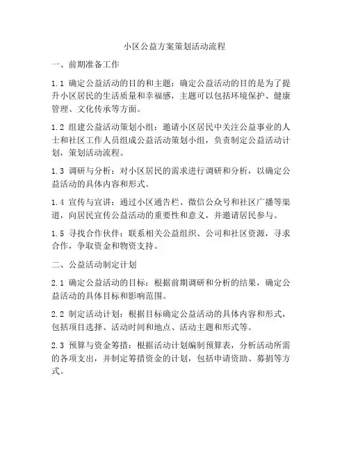 小区公益方案策划活动流程