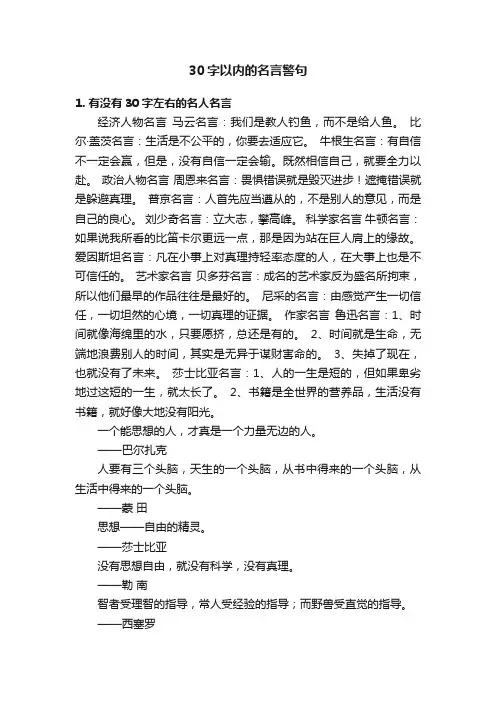 30字以内的名言警句