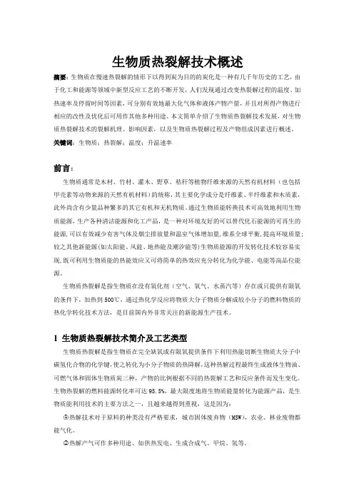 生物质热裂解技术