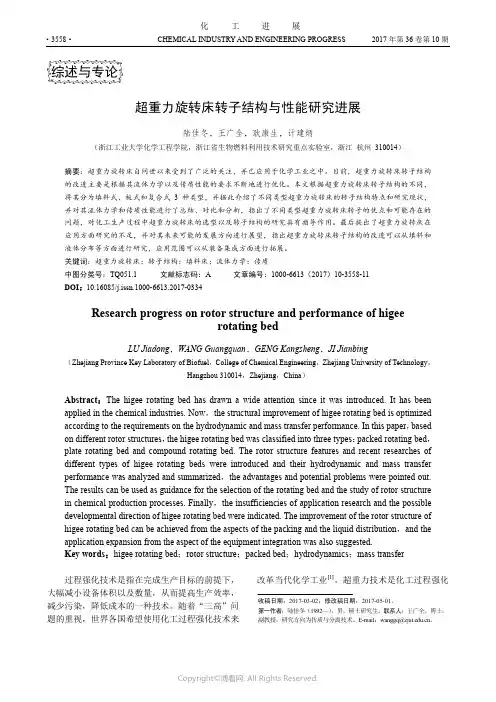 超重力旋转床转子结构与性能研究进展