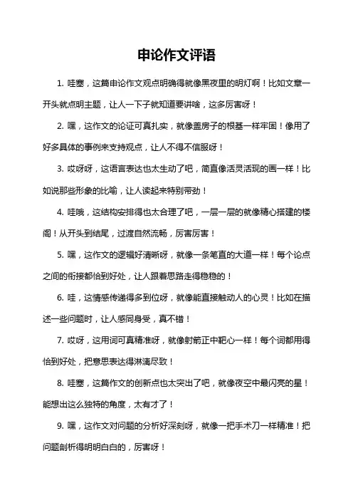 申论作文评语