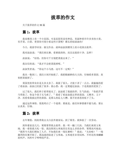 拔草的作文