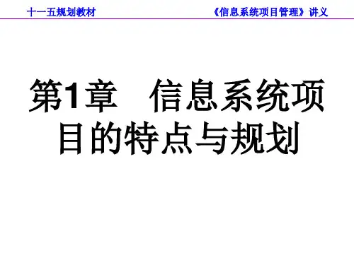 信息系统项目的特点与规划