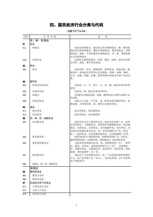 国民经济行业分类与代码