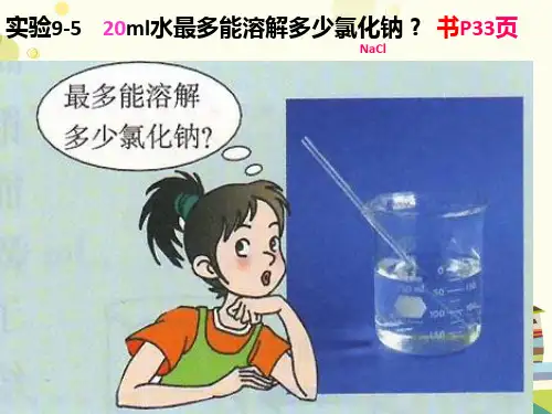初中化学人教九年级下册第九单元 溶液 课题溶解度_PPT