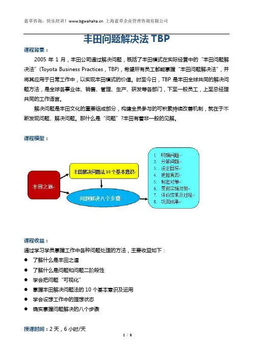 新《丰田问题解决法TBP》 
