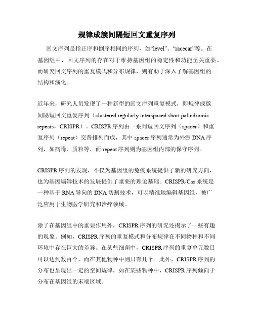 规律成簇间隔短回文重复序列