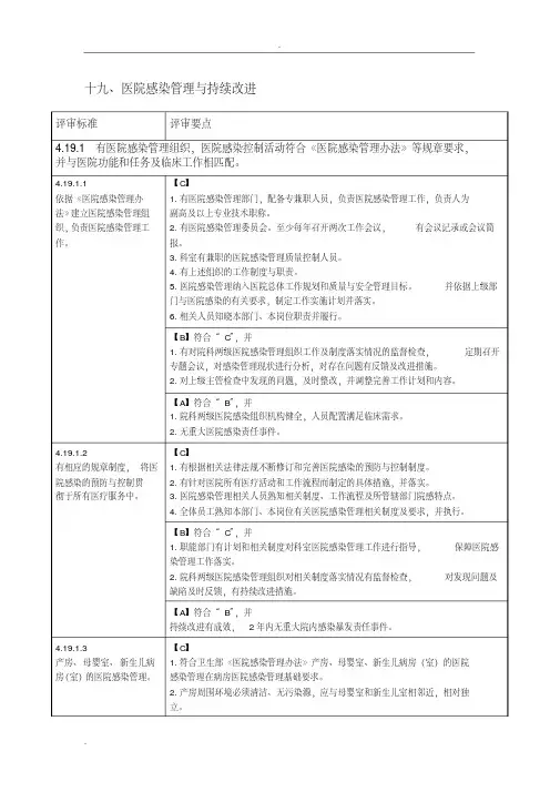 医院感染管理与持续改进