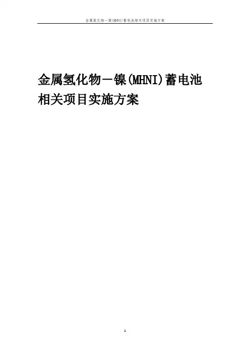 金属氢化物-镍(MHNI)蓄电池相关项目实施方案