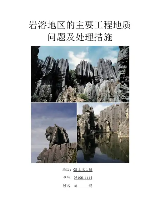 岩溶地区的主要工程地质问题及处理措施